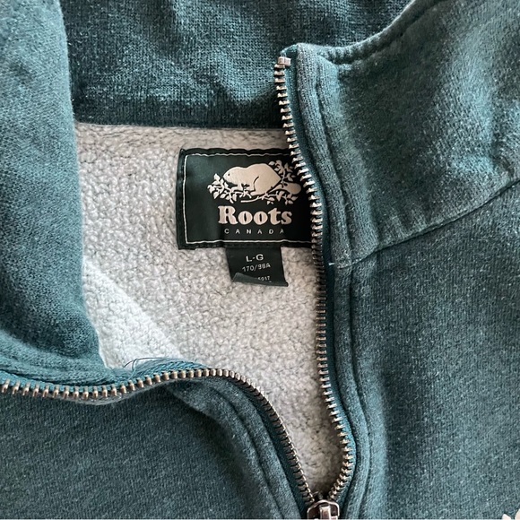 ROOTS Green Quarter Zip Pullover - Picture 5 of 6